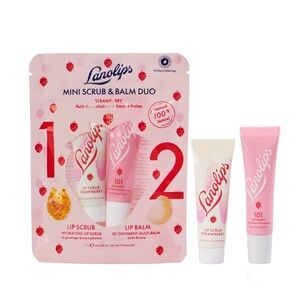 Lanolips Mini Lip Rituals Scrub Balm Duo Strawberry